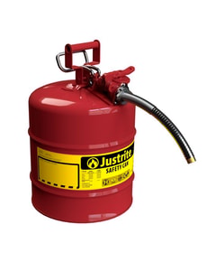 5 Gallon, 1" Metal Hose, Steel Safety Can for Flammables, Type II, AccuFlow™, Red - 7250130 5 Gallon, 1" Metal Hose, Steel Safety Can for Flammables, Type II, AccuFlow™, Red - 7250130