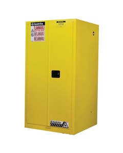60 Gallon, 2 Shelves, 2 Doors, Manual Close, Flammable Cabinet, Sure-Grip® EX, Yellow - 896000 60 Gallon, 2 Shelves, 2 Doors, Manual Close, Flammable Cabinet, Sure-Grip® EX, Yellow - 896000