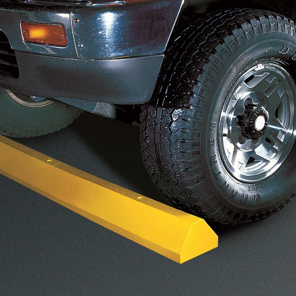 6ft Standard Recycled Plastic Parking Stop with Steel Spike Hardware - CS6S-S