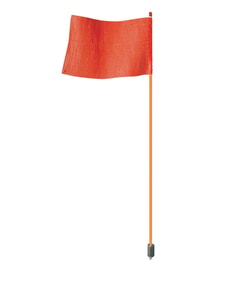 7' Light-Duty Warning Whip with Orange Rod and Hex Base Mount, Orange Flag - FSRR7O-HB 7' Light-Duty Warning Whip with Orange Rod and Hex Base Mount, Orange Flag - FSRR7O-HB