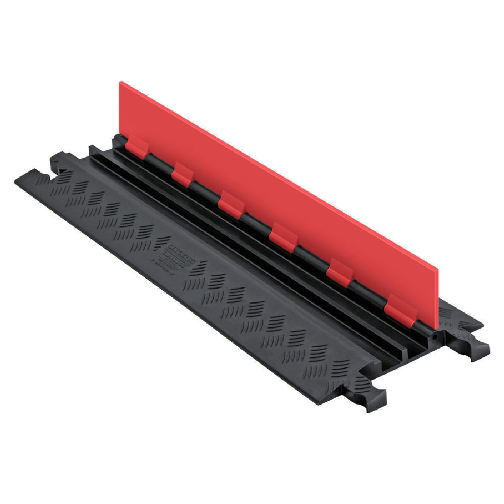 2-Channel Low-Profile Guard Dog® Cable Protector for .75" Lines, Orange Lid/Black Base - GD2X75-ST-O/B