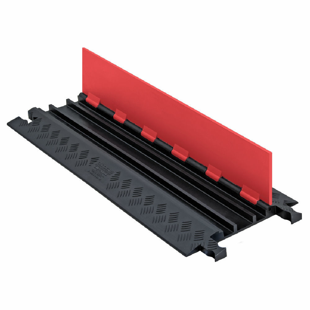 3-Channel Low-Profile Guard Dog® Cable Protector for .75" Lines, Orange Lid/Black Base - GD3X75-ST-O/B