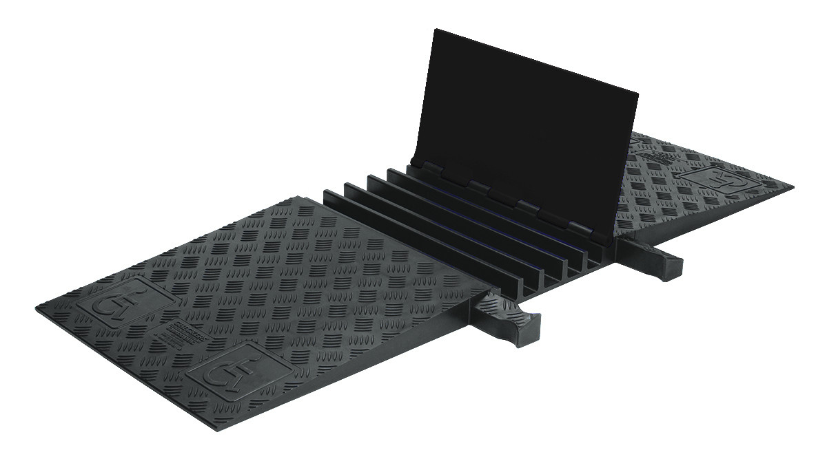 5-Channel Guard Dog® ADA Cable Protector for 1.325" Lines, Black Lid/Black Base - GD5X125-ADA-B/B