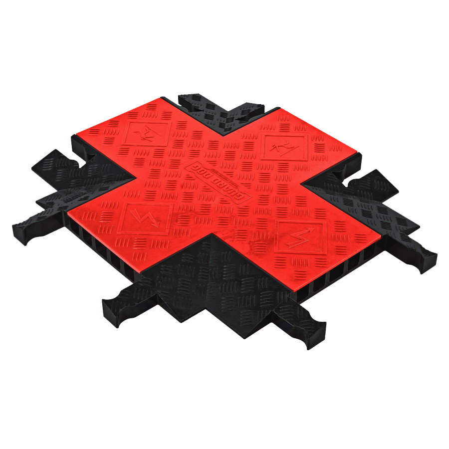 4-Way Cross for GD5X125 5-Channel Guard Dog® Cable Protector, Orange Lid/Black Base - GDCR5X125-O/B