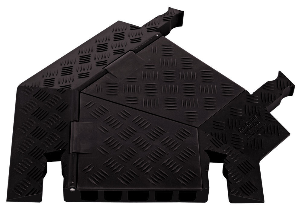 Right Turns for GD5X125 5-Channel Guard Dog® Cable Protector, Black Lid/Black Base - GDT5X125-R-B/B