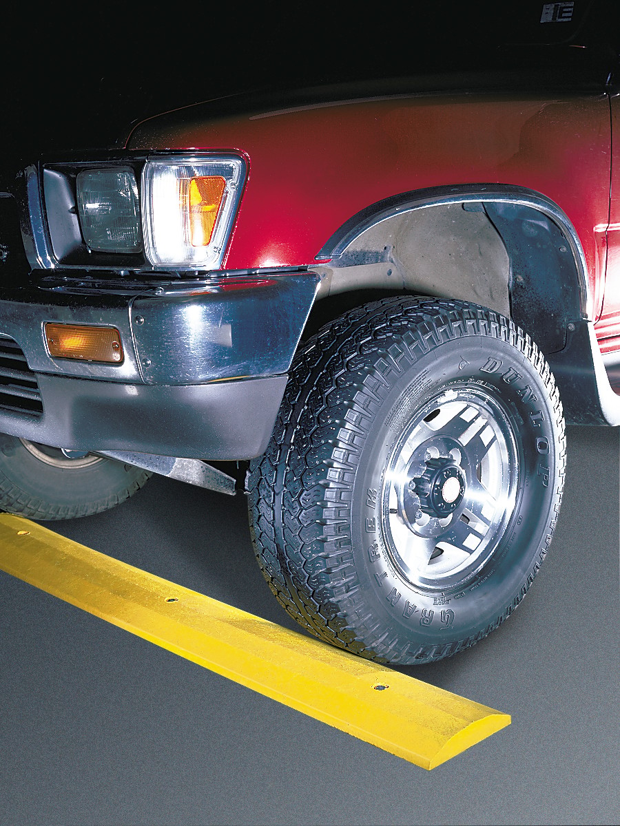6 ft Standard Recycled Plastic Speed Bump, with Steel Spike Hardware, Yellow - SB6S-SY