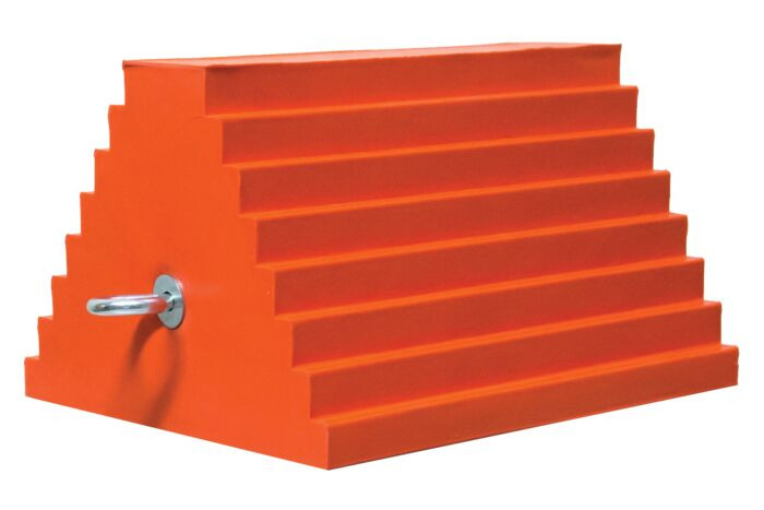 General-Purpose Utility Step Wheel Chock with Cored Bottom, 20,000 lb Load Capacity, Trucks & Trailers - UCTS003