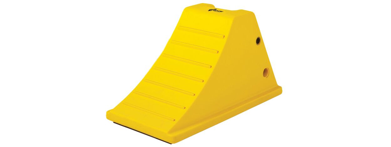 All-Terrain Heavy-Duty Wheel Chock with  Flat Bottom & Rubber Pad, 40 Ton Capacity, 28-38 in. Tires - AT3512-FBRP-Y