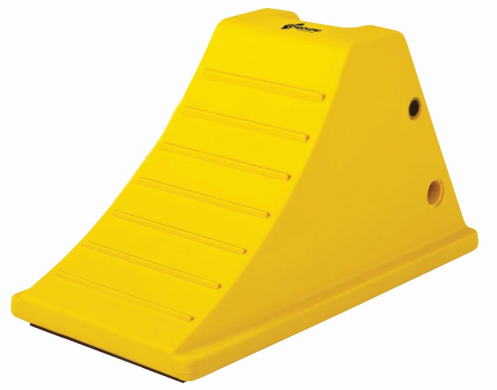 All-Terrain Heavy-Duty Wheel Chock with Flat Bottom & Aluminum Cleat, 75 Ton Capacity, 36-46 in. Tires - AT3514-FBAC-Y