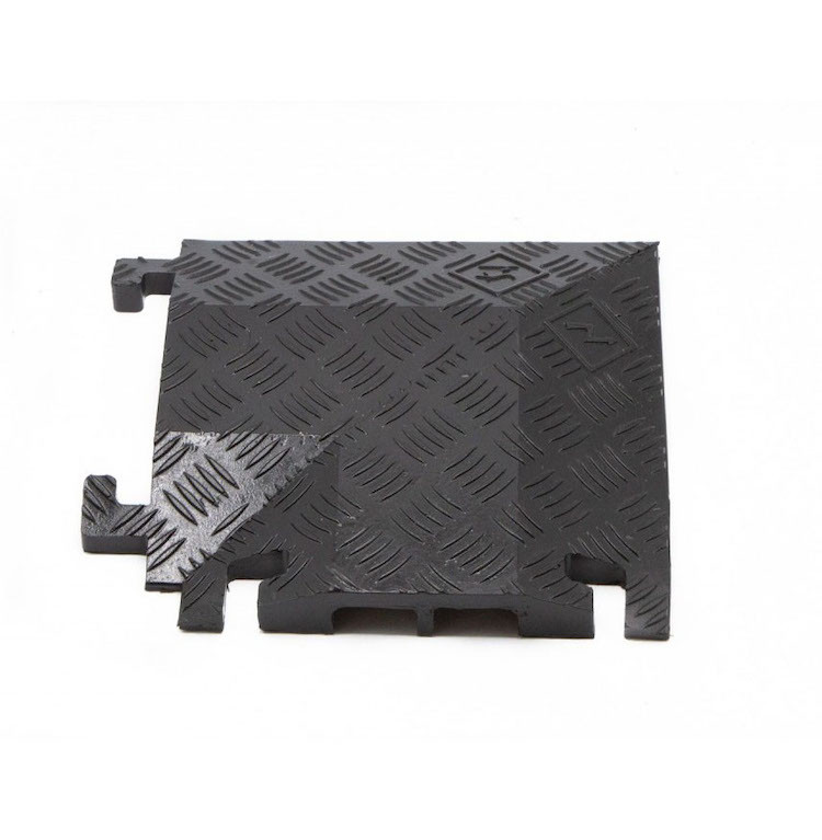 90 Degree Left Turn for FL2X1.75, 2-Channel Fastlane® Drop-Over Cable Protector, Black - FL90LT2X1.75-B