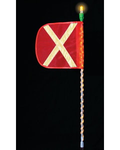 All-Purpose 8' Amber LED Wrapped Lighted Warning Whip, w/ Orange Flag and Amber Light - FSLEDA8OYA All-Purpose 8' Amber LED Wrapped Lighted Warning Whip, w/ Orange Flag and Amber Light - FSLEDA8OYA