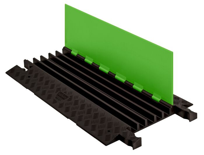 5-Channel Guard Dog&reg; Cable Protectors for 1.325" Lines, SafeRay&trade; Hi-Viz Green Lid/Black Base - GD5X125-FLG/B