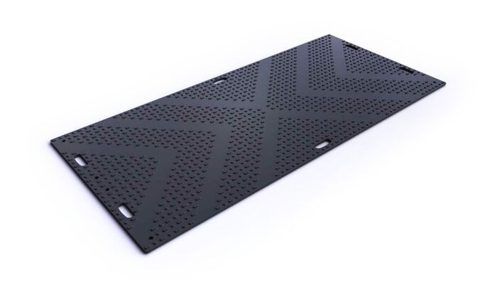 4' x 8' Ground Protection Mat, 80 Ton Load Capacity, Black, HDPE, LibertyMAT&reg; - LIB48