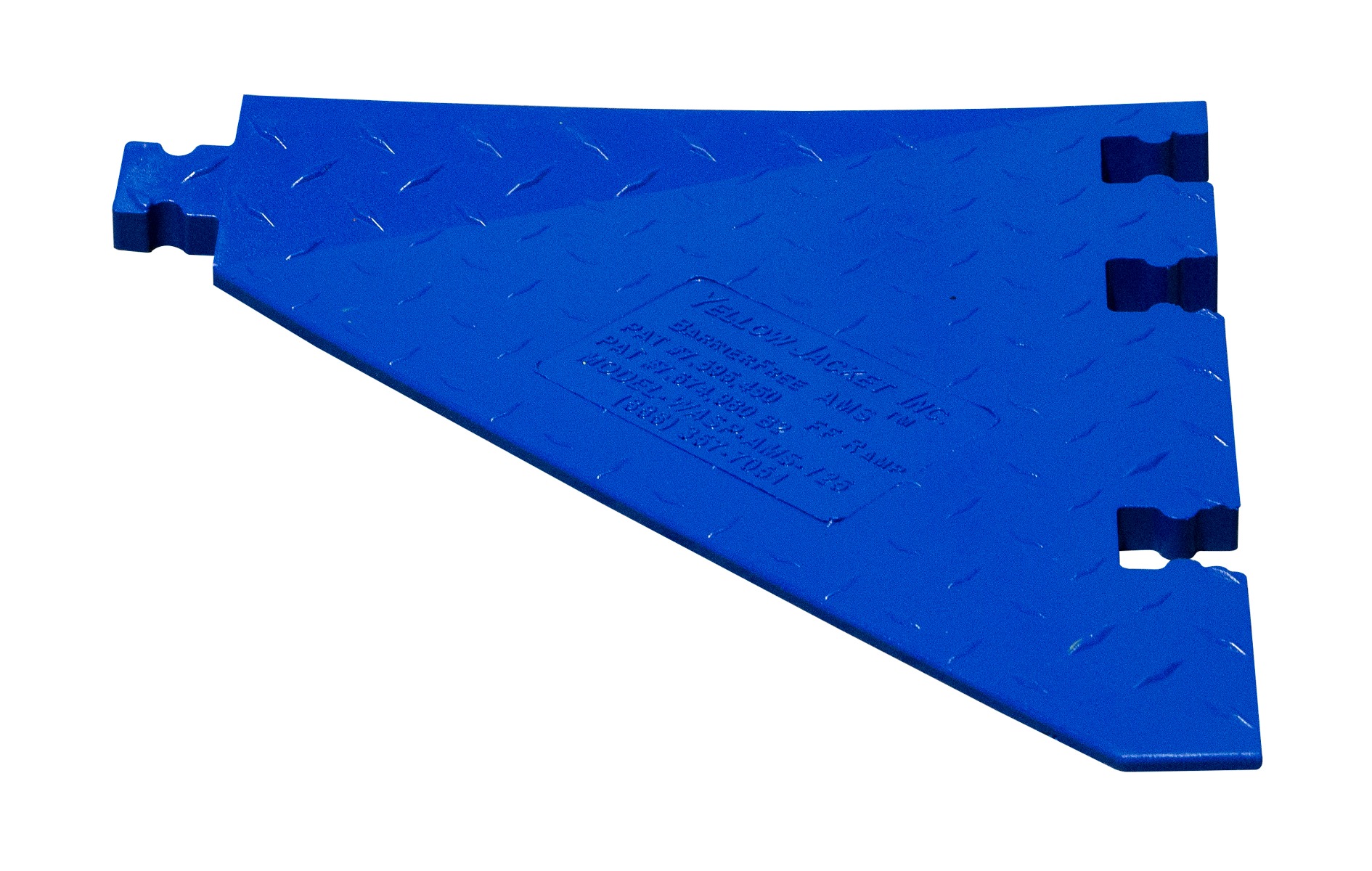 Female Side Ramp for 5-Channel Yellow Jacket® AMS® Modular Accessibility System, ADA Cable Protector for 1" Lines, Blue - WSA-125-BFF-BLU
