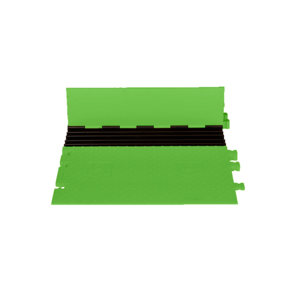 Kit 3, 5-Channel Yellow Jacket&reg; AMS&reg; Modular Accessibility Ramp System, ADA Cable Protector for 1" Lines, SafeRay&trade; Hi-Viz Green - WSA-125-KIT3FLG