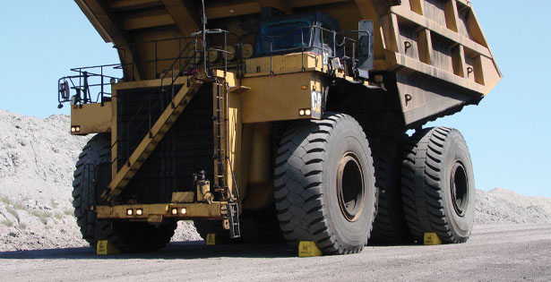 Utility Vehicle with Wheel Chock