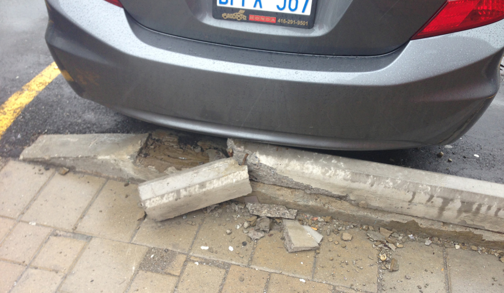 Concrete parking stops lack the durability of rubber